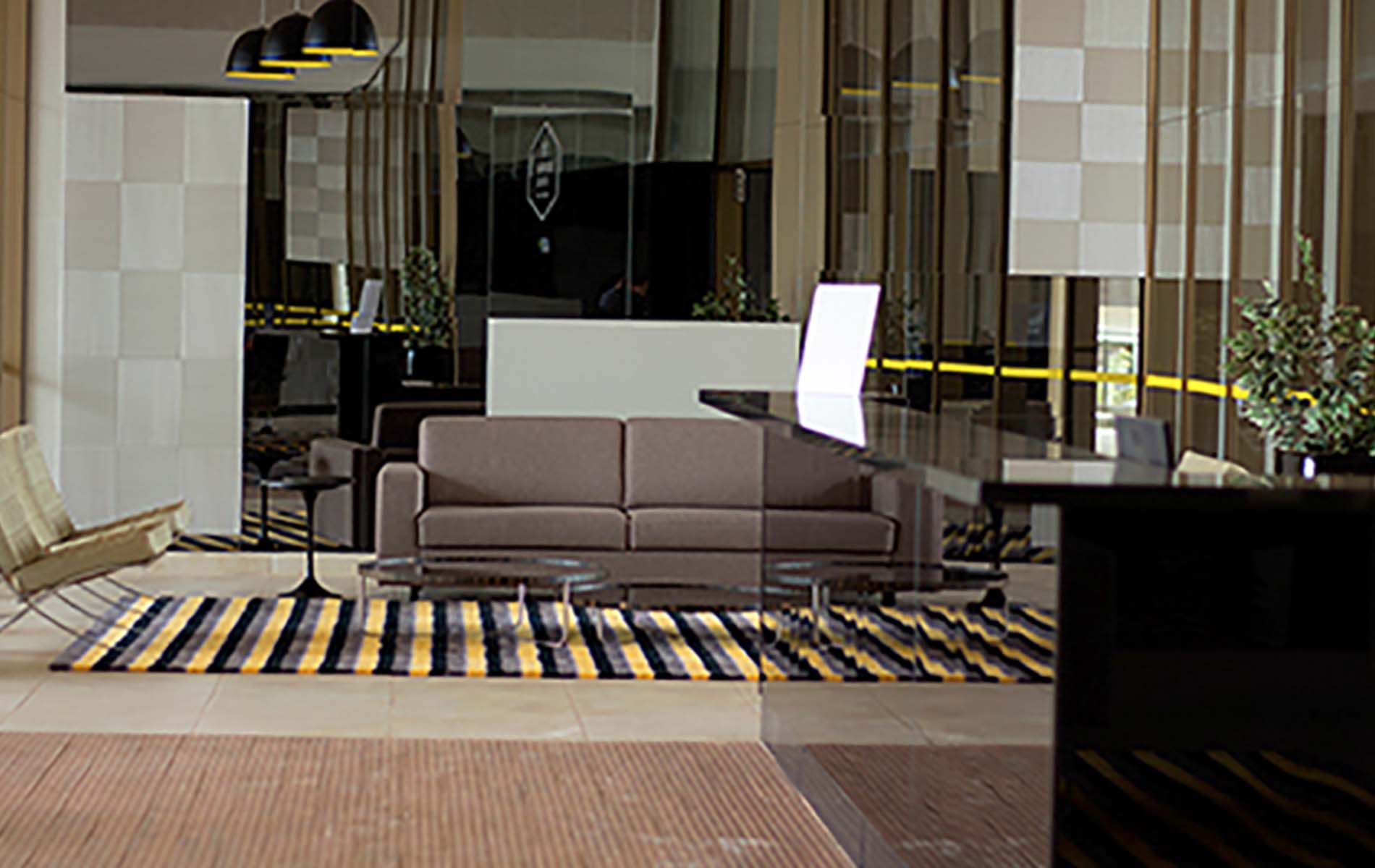 lobby do apart hotel flat em brasilia venice park hplus long stay